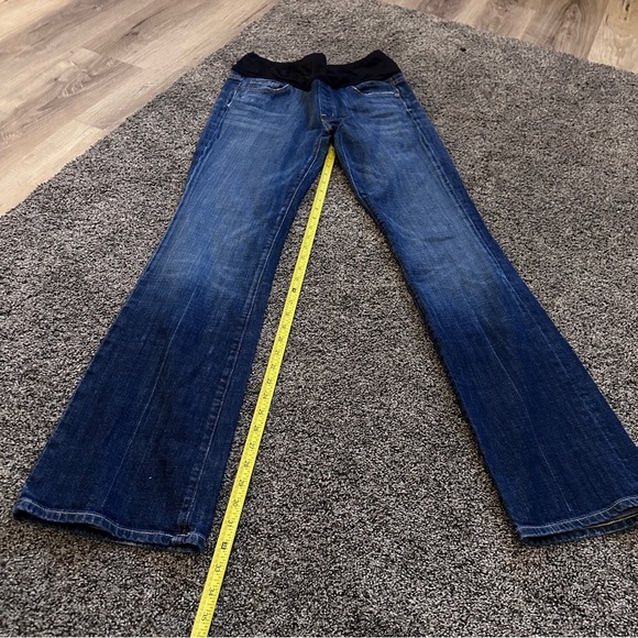 7 For All Mankind Maternity Jeans Bootcut Belly Panel Stretch Denim Size 30 USA - Picture 2 of 10